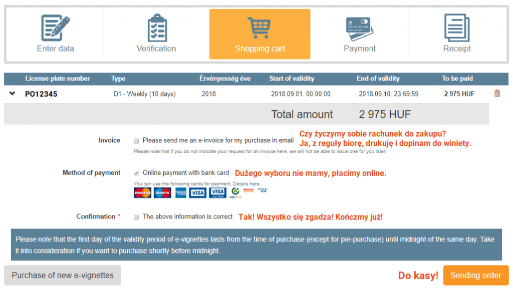 zakup winiety Węgry online
