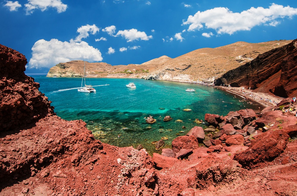 Santorini czerwona plaża