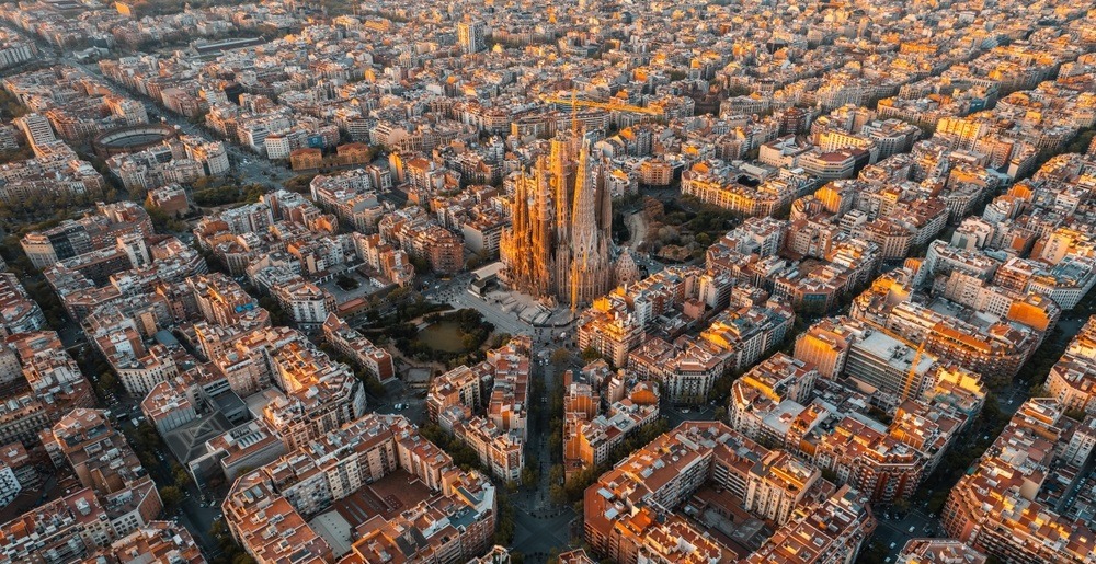 Sagrada Familia z lotu ptaka
