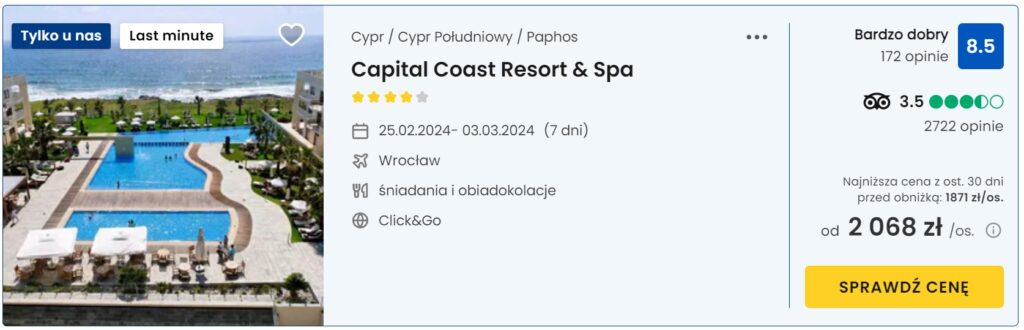 Capital Coast Resort Spa 25.02-03.03.2024