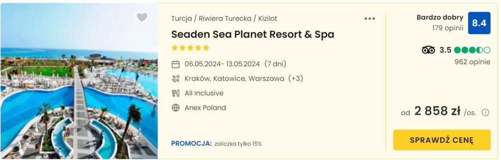 Seaden Sea Planet Resort & Spa 06.05-13.05.2024