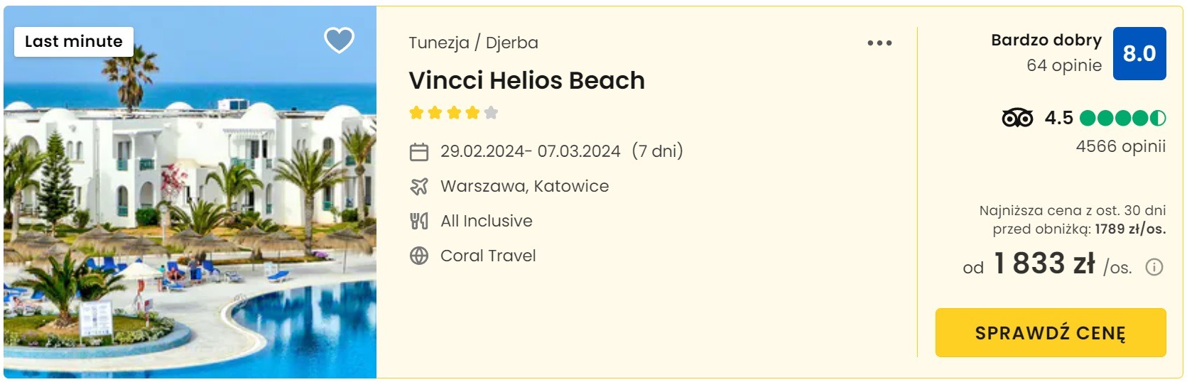 Vincci Helios Beach 29.02-07.03.2024
