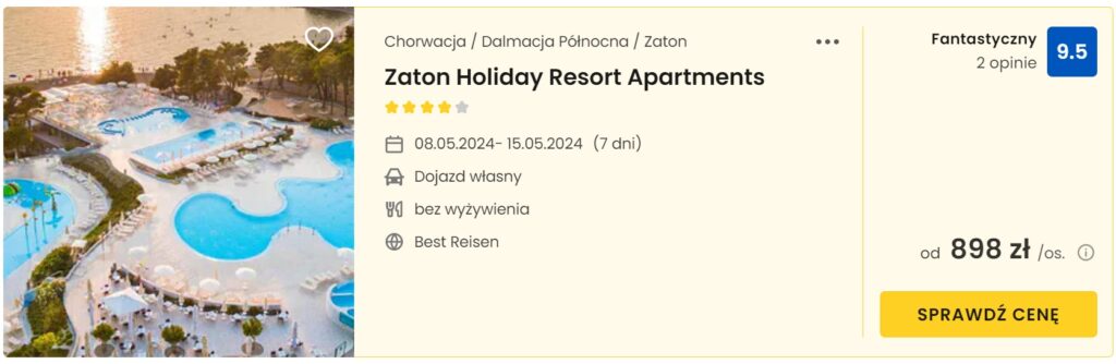 Zaton Holiday Resort Apartments 08.05.-15.05.2024